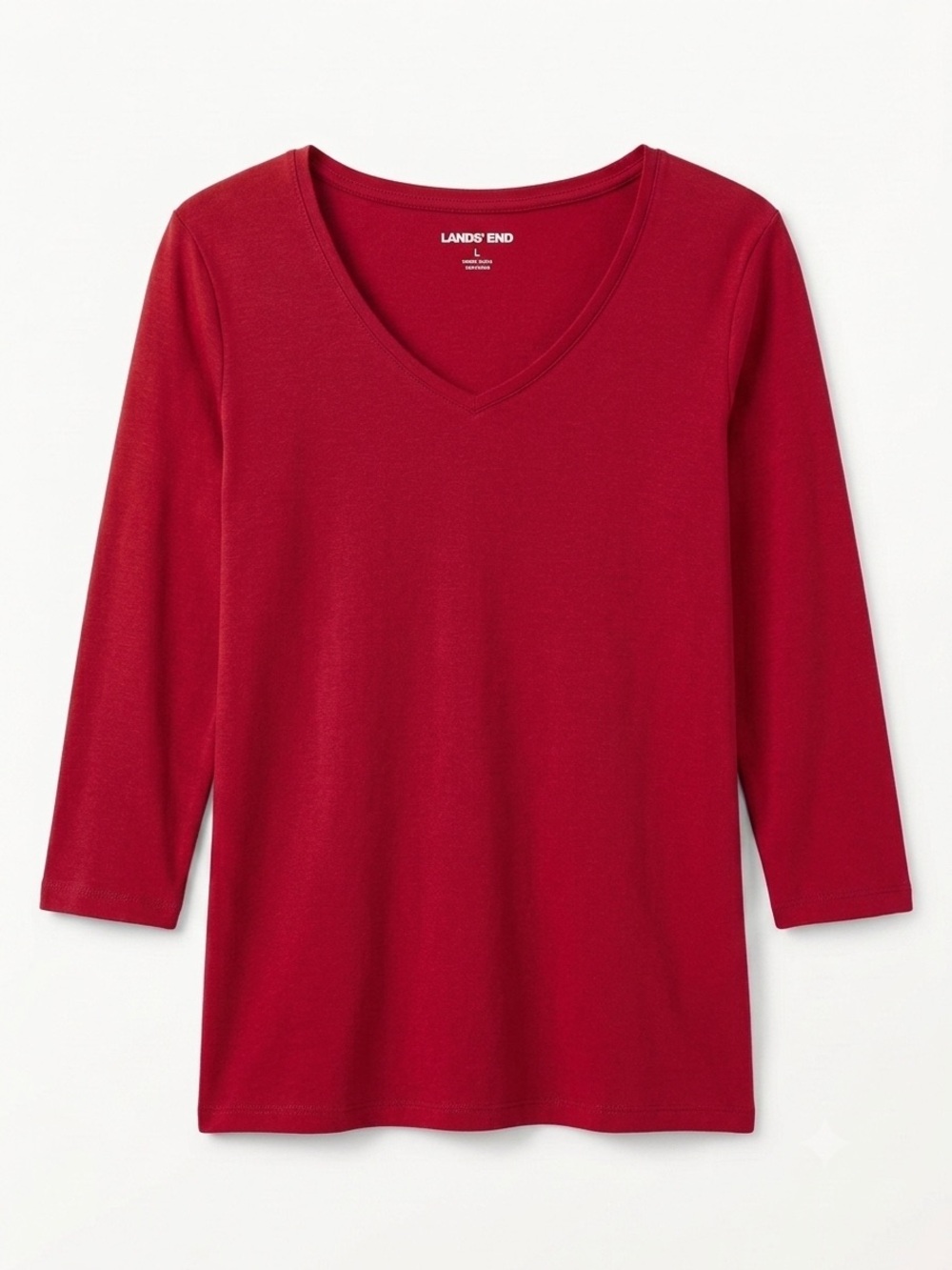 Lands' End Red Scoop Neck Tee